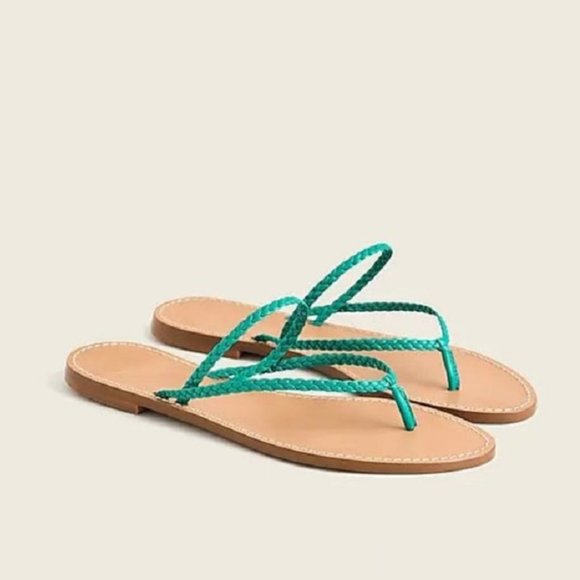 J. Crew Capri flip-flops Vivid Emerald 8.5 - Picture 1 of 5